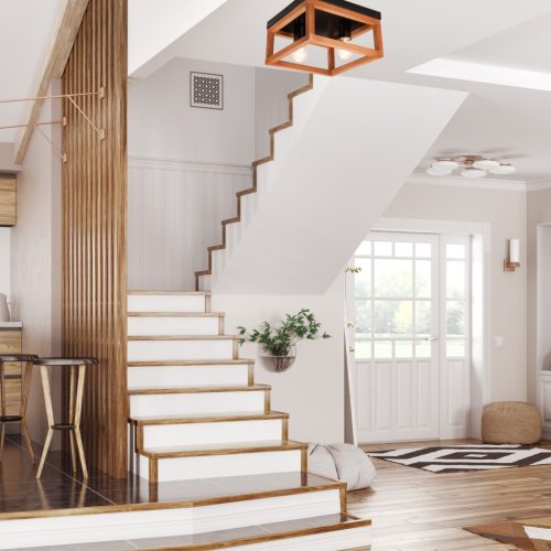 VILLY mennyezeti lámpa 2xE27 fekete fa LM - 2.175 Lamkur