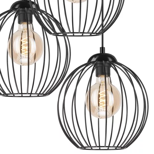 ZOYA 3xE27 fekete huzalfüggő lámpa LM-3.162 Lamkur