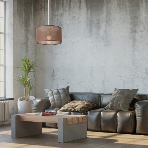 VIVIAN E27 mennyezeti függőlámpa barna lámpaernyő LM-1.209 Lamkur