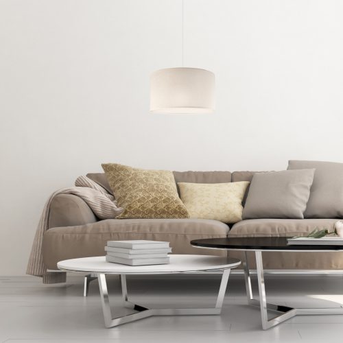 VIVIAN E27 mennyezeti függőlámpa krémszínű lámpaernyő LM-1.209 Lamkur