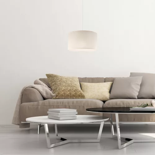VIVIAN E27 mennyezeti függőlámpa krémszínű lámpaernyő LM-1.209 Lamkur
