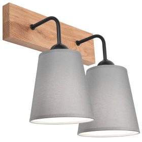 LULA fali lámpa, 2xE27, szürke tölgy, KM-2.200, Lamkur