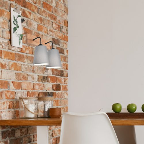 LULA fali lámpa, 2xE27, szürke tölgy, KM-2.200, Lamkur