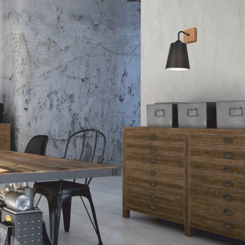 LULA fali lámpa, E27, fekete tölgy, KM-1.200, Lamkur