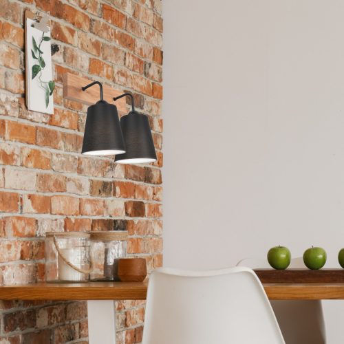 Fali lámpa LULA 2xE27 Fekete Tölgy KM-2.200 Lamkur