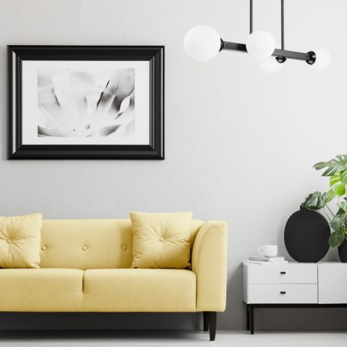 Mennyezeti lámpa ASTRO 4xG9 üvegernyők golyók fekete LM-4.161 Lamkur