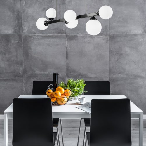Mennyezeti lámpa ASTRO 6xG9 üvegernyők golyók fekete LM-6.161 Lamkur