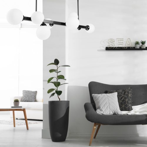 Mennyezeti lámpa ASTRO 8xG9 üvegernyők golyók fekete LM-8.161 Lamkur