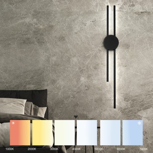 Fali lámpa LANA LED 15W 1900lm 4000K Semleges szín Fekete KM-2.197 Lamkur