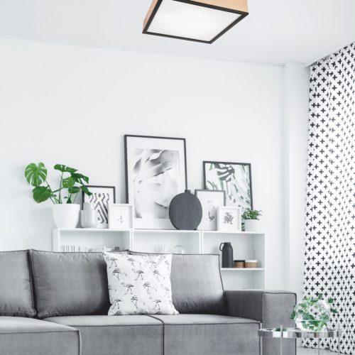 LED Mennyezeti Lámpa SANTIAGO 4xE27 Négyzet alakú LD-PD-9.6 Fa Lamkur