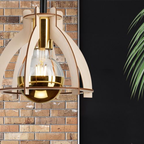 LANDO E27 fekete fa mennyezeti lámpa LM-1.229 Lamkur