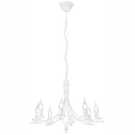   Függesztett mennyezeti lámpa LUCY 8xE14 csillár fehér klasszikus LM-8.153 Lamkur