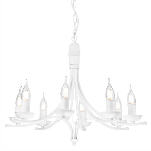 Függesztett mennyezeti lámpa LUCY 8xE14 csillár fehér klasszikus LM-8.153 Lamkur