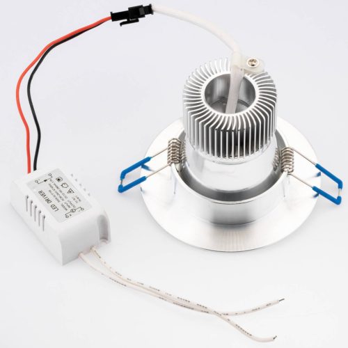 Mennyezeti lámpatest 5W süllyesztett LED DOWNLIGHT MÉLY, kerek 4000K 400lm ezüst