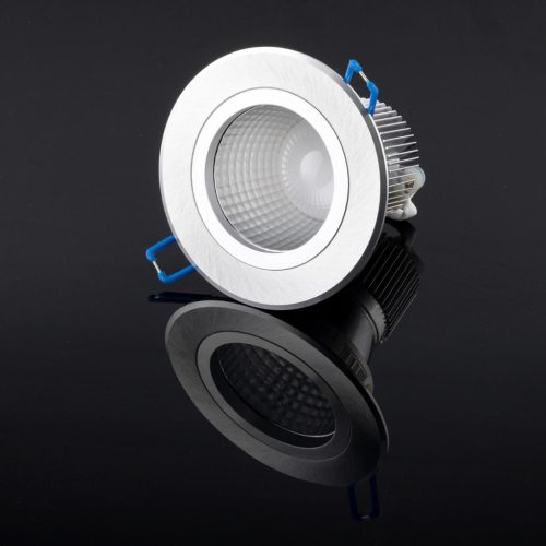 Mennyezeti lámpatest 5W süllyesztett LED DOWNLIGHT MÉLY, kerek 4000K 400lm ezüst