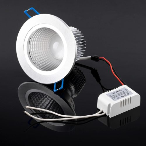 Mennyezeti lámpatest 7W süllyesztett LED DOWNLIGHT MÉLY, kerek 4000K 560lm ezüst