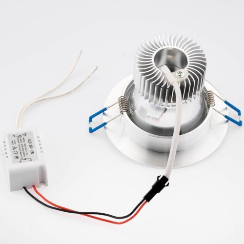 Mennyezeti lámpatest 7W süllyesztett LED DOWNLIGHT MÉLY, kerek 4000K 560lm ezüst