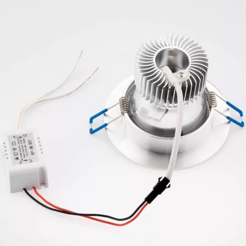 Mennyezeti lámpatest 7W süllyesztett LED DOWNLIGHT MÉLY, kerek 4000K 560lm ezüst