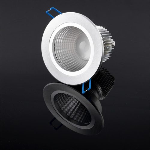 Mennyezeti lámpatest 9W süllyesztett LED DOWNLIGHT MÉLY, kerek 4000K 720lm ezüst
