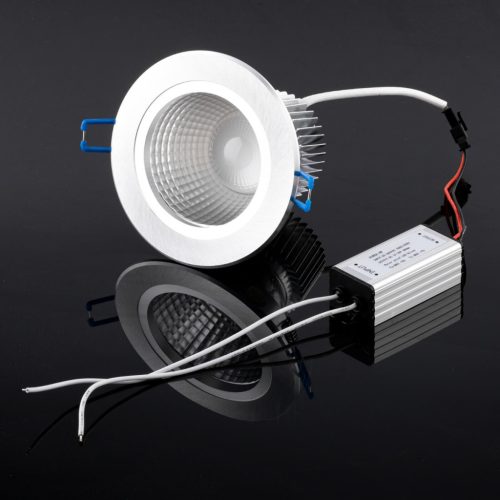 Mennyezeti lámpatest 9W süllyesztett LED DOWNLIGHT MÉLY, kerek 4000K 720lm ezüst
