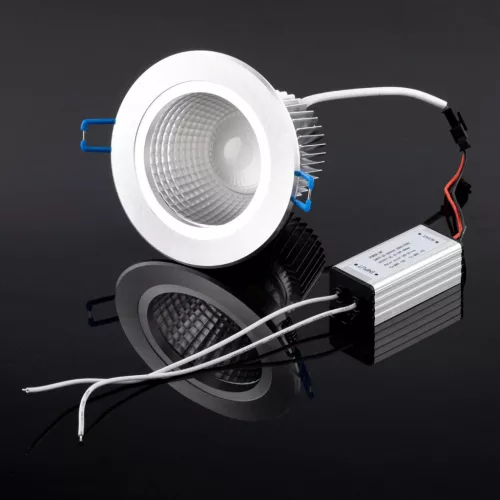 Mennyezeti lámpatest 9W süllyesztett LED DOWNLIGHT MÉLY, kerek 4000K 720lm ezüst