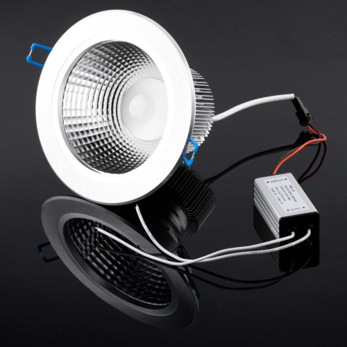 Mennyezeti lámpatest 12W süllyesztett LED DOWNLIGHT MÉLY, kerek 4000K 960lm ezüst