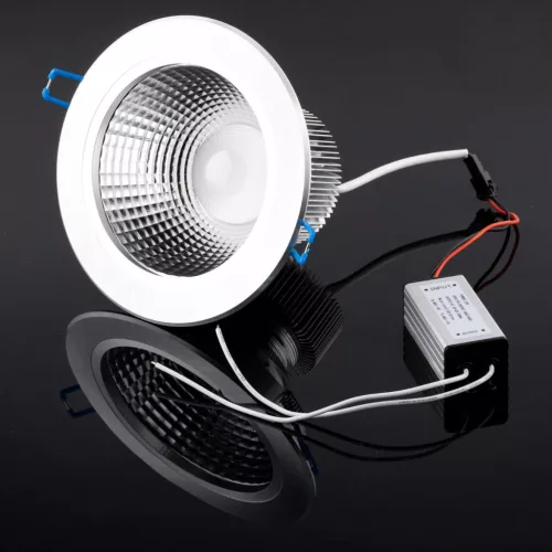 Mennyezeti lámpatest 12W süllyesztett LED DOWNLIGHT MÉLY, kerek 4000K 960lm ezüst