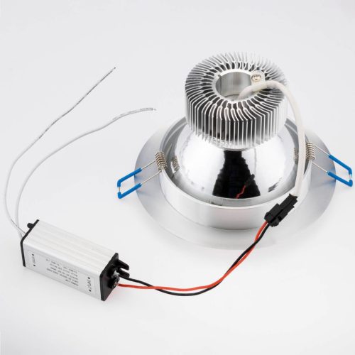 Mennyezeti lámpatest 12W süllyesztett LED DOWNLIGHT MÉLY, kerek 4000K 960lm ezüst