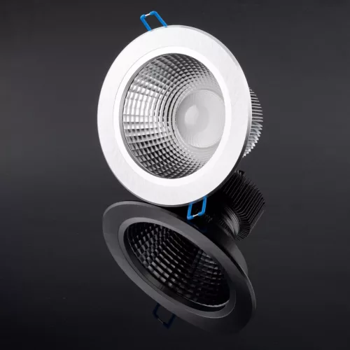 Mennyezeti lámpatest 12W süllyesztett LED DOWNLIGHT MÉLY, kerek 4000K 960lm ezüst