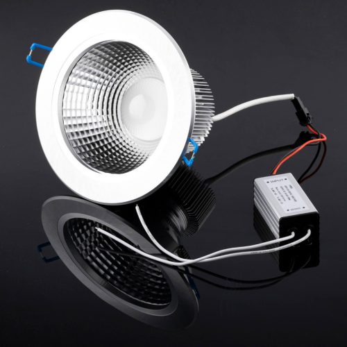 Mennyezeti lámpatest 15W süllyesztett LED DOWNLIGHT MÉLY, kerek 4000K 1200lm ezüst
