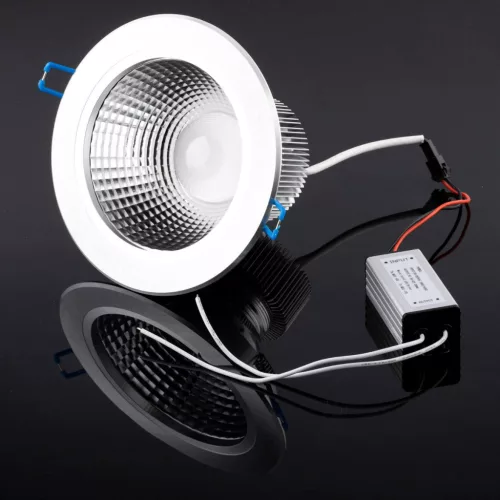 Mennyezeti lámpatest 15W süllyesztett LED DOWNLIGHT MÉLY, kerek 4000K 1200lm ezüst