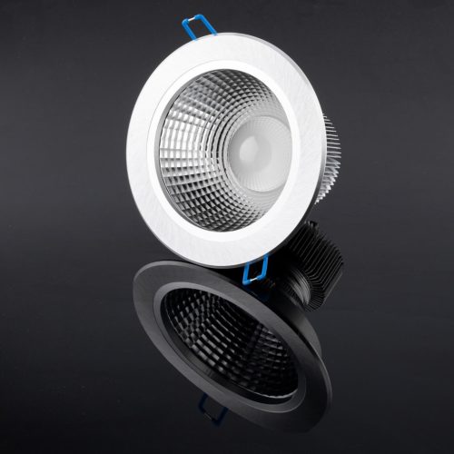 Mennyezeti lámpatest 15W süllyesztett LED DOWNLIGHT MÉLY, kerek 4000K 1200lm ezüst