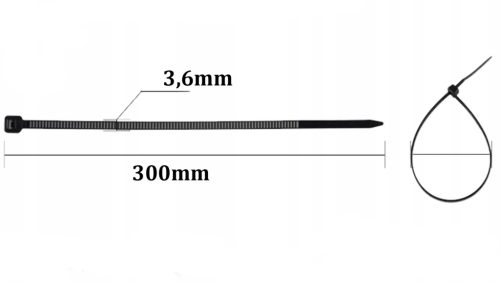 Erős kábelkötegelő 3,6x300mm Fehér 100 db LUMILED