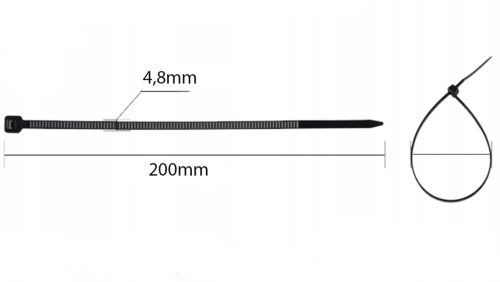 Kábelkötegelő Erős 4,8x200mm Fehér 100 db LUMILED