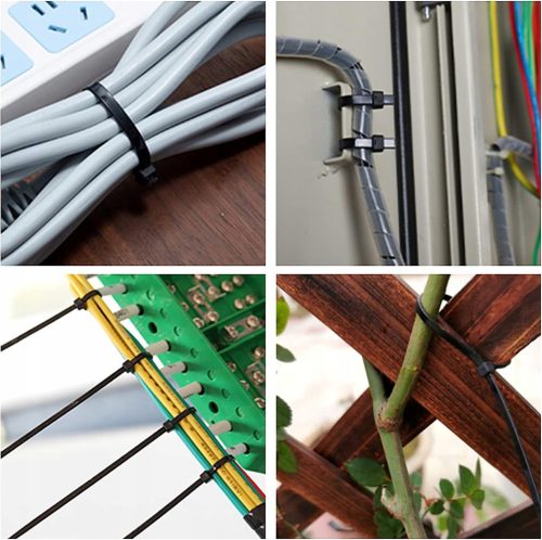 Erős kábelkötegelő 4,8x200mm Fekete 100 db LUMILED