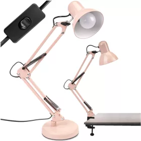   E27 TOBI pasztellrózsaszín Lumiled asztali lámpa + asztali lámpafoglalat