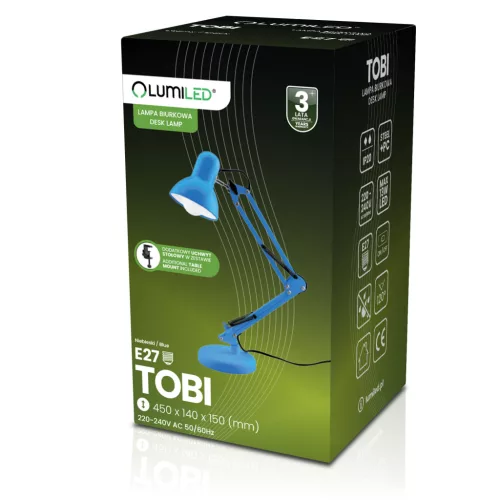 Rajz asztali asztali lámpa E27 TOBI Blue Lumiled + asztali tartó