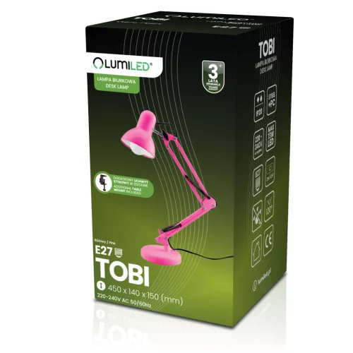 Rajz asztali asztali lámpa E27 TOBI Pink Lumiled + asztali tartó