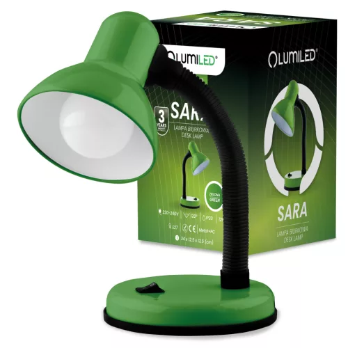 Állítható iskolai éjjeli asztali lámpa E27 zöld