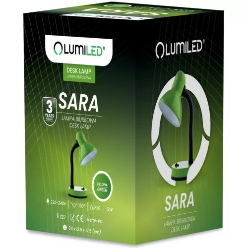 Állítható iskolai éjjeli asztali lámpa E27 zöld