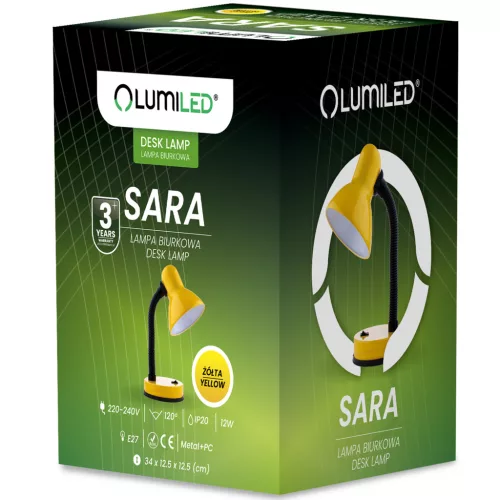 Állítható iskolai éjjeli asztali lámpa E27 sárga