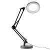 LUCA 2 fekete LED asztali lámpa 8W CCT rajzasztali lámpa 3x nagyítóval