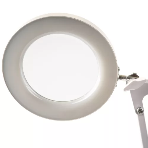LUCA 2 LED asztali lámpa, 8 W, CCT, rajzasztali lámpa, 3 nagyító, fehér, LUMILED