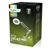 LUCA 2 LED asztali lámpa, 8 W, CCT, rajzasztali lámpa, 3 nagyító, fehér, LUMILED