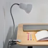 Állítható asztali lámpa asztal DONA School Night E27 Clip Fehér LUMILED