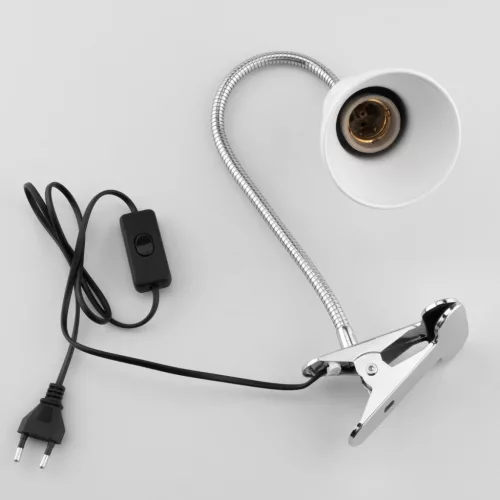 Állítható asztali lámpa asztal DONA School Night E27 Clip Fehér LUMILED