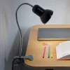 DONA állítható asztali lámpa, iskolai éjszaka, E27, csipesz, fekete, LUMILED