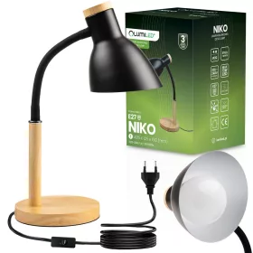   Asztali Lámpa Iskolai Rajzasztal Dekoratív E27 NIKO Fekete Lumiled