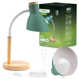   Asztali lámpa iskolai rajzasztalhoz, dekoratív, E27, NIKO, zöld, Lumiled