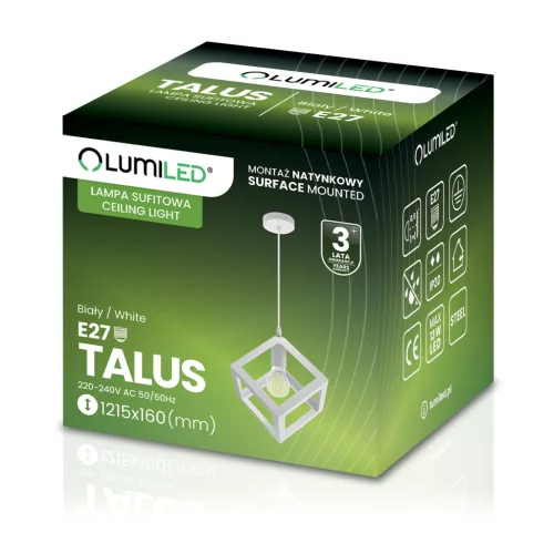 TALUS geometrikus négyzet alakú függőlámpa ZWIS LED White-hoz 1x E27 LUMILED